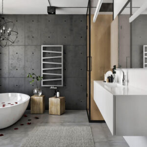 3d render beautiful interior modern bathroom