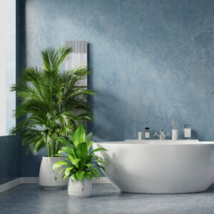 modern bathroom interior design dark blue wall
